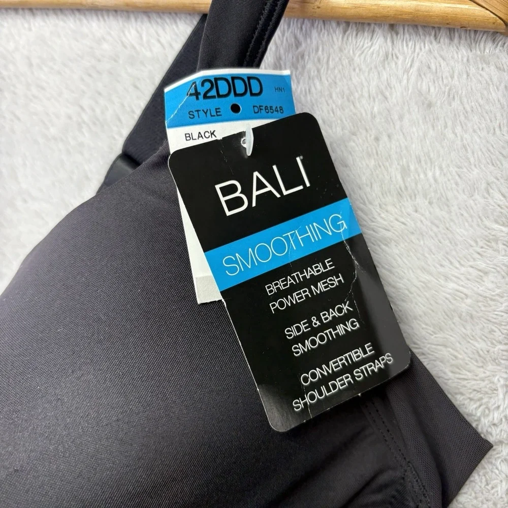 Bali Womens Bra 42DDD Black Style DF6548 Smoothing Underwire Mesh Breathable
